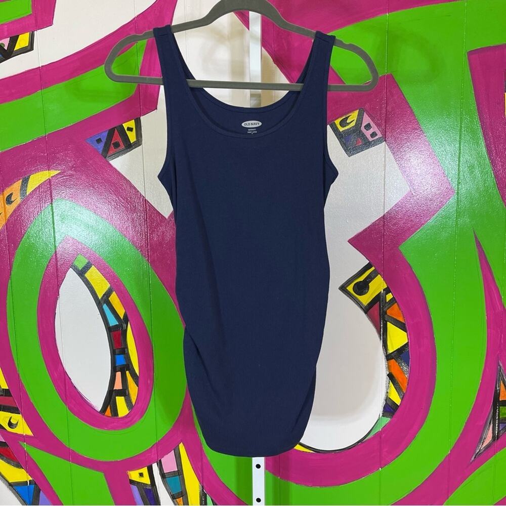 Old Navy, Maternity First Layer Tank Top. Ruched Sides. Size Medium. Navy Blue